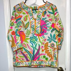 Gretchen Scott Designs Split Neck Cotton Tunic M